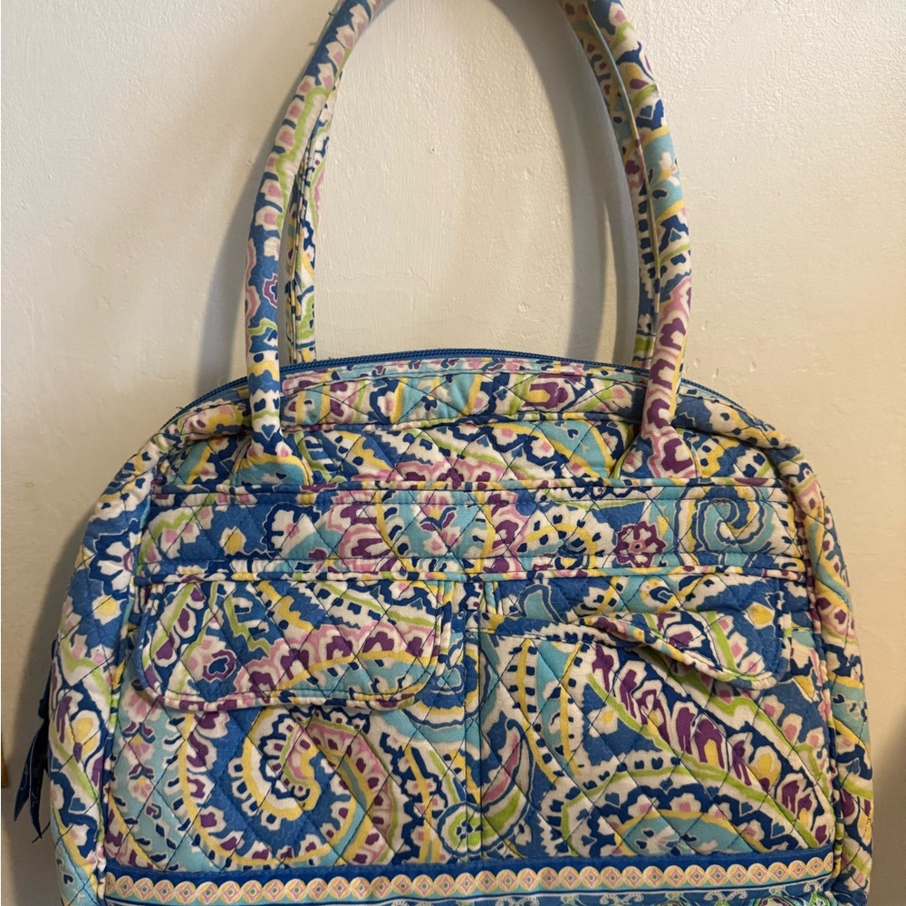 Vera Bradley Capri Blue Bowler Bag Paisley Retired